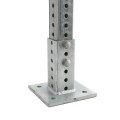 Chain Link Fence 2" x 2" Square Sign Post Floor Anchor Flange (Galvanized Steel)