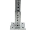 Chain Link Fence 2" x 2" Square Sign Post Floor Anchor Flange (Galvanized Steel)