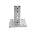 Chain Link Fence 2" x 2" Square Sign Post Floor Anchor Flange (Galvanized Steel)