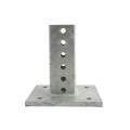 Chain Link Fence 2" x 2" Square Sign Post Floor Anchor Flange (Galvanized Steel)