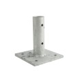 Chain Link Fence U Channel Sign Post Floor Anchor Flange (1.12 or 2 LB Posts) (Galvanized Steel)