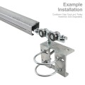 Chain Link 4 1/2" (4 1/2" OD) Round Heavy-Duty Truck Bracket For Sliding Gates - Trolley Hanger Bracket (Galvanized Pressed Steel) - TB412R (Cantilever/Slide Hardware)
