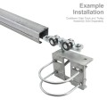 Chain Link 6 5/8" Round Truck Bracket For Sliding Gates - Trolly Hanger Bracket (Galvanized Steel) (Cantilever/Slide Hardware)
