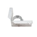 Chain Link 2 1/2" [2 3/8" OD] x 6" Wooden Fence to Post Corner Adapter (Galvanized Pressed Steel)