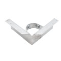 Chain Link 2 1/2" [2 3/8" OD] x 6" Wooden Fence to Post Corner Adapter (Galvanized Pressed Steel)