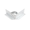 Chain Link 2 1/2" [2 3/8" OD] x 6" Wooden Fence to Post Corner Adapter (Galvanized Pressed Steel)