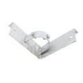 Chain Link 2 1/2" [2 3/8" OD] x 6" Wooden Fence to Post Corner Adapter (Galvanized Pressed Steel)