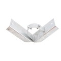 Chain Link 2 1/2" [2 3/8" OD] x 6" Wooden Fence to Post Corner Adapter (Galvanized Pressed Steel)