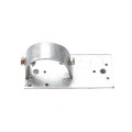 Chain Link 2 1/2" [2 3/8" OD] x 6" Wooden Fence to Post End Adapter (Galvanized Pressed Steel)