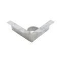 Chain Link 1 5/8" x 6" Wooden Fence to Post Corner Adapter (Galvanized Pressed Steel)