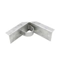 Chain Link 1 5/8" x 6" Wooden Fence to Post Corner Adapter (Galvanized Pressed Steel)