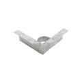 Chain Link 2" [1 7/8" OD] x 6" Wooden Fence to Post Corner Adapter (Galvanized Pressed Steel)