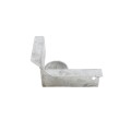 Chain Link 2" [1 7/8" OD] x 6" Wooden Fence to Post Corner Adapter (Galvanized Pressed Steel)