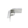 Chain Link 2" [1 7/8" OD] x 6" Wooden Fence to Post Corner Adapter (Galvanized Pressed Steel)