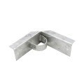 Chain Link 2" [1 7/8" OD] x 6" Wooden Fence to Post Corner Adapter (Galvanized Pressed Steel)