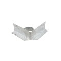 Chain Link 2" [1 7/8" OD] x 6" Wooden Fence to Post Corner Adapter (Galvanized Pressed Steel)