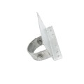 Chain Link 2" [1 7/8" OD] x 6" Wooden Fence to Post End Adapter (Galvanized Pressed Steel)