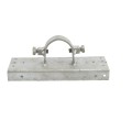 Chain Link 2" [1 7/8" OD] x 8" Wooden Fence to Post Line Adapter (Galvanized Pressed Steel)