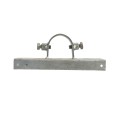 Chain Link 2" [1 7/8" OD] x 8" Wooden Fence to Post Line Adapter (Galvanized Pressed Steel)