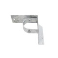 Chain Link 3" [2 7/8" OD] x 8" Wooden Fence to Post Corner Adapter (Galvanized Pressed Steel)