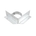 Chain Link 3" [2 7/8" OD] x 8" Wooden Fence to Post Corner Adapter (Galvanized Pressed Steel)