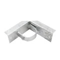Chain Link 3" [2 7/8" OD] x 8" Wooden Fence to Post Corner Adapter (Galvanized Pressed Steel)