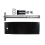 Chain Link DAC Premium Exit Bar Kit with 48" Detex Advantex Alarmed Bar with 12" Tall Black Plate