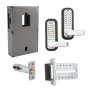 Chain Link DAC Dual-Sided Combination Lock & Lever Handle Kit with Steel Box & Silver Receiver