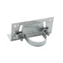 Rackable Chain Link 2 1/2" [2 3/8" OD] x 6" Adjustable Wooden Fence to Post Line Adapter (Galvanized Pressed Steel)