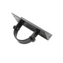 Chain Link 2 1/2" [2 3/8" OD] x 6" Wooden Fence to Post Line Adapter (Powder Coated Black HDG Galvanized Pressed Steel)