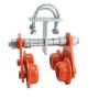 Chain Link Heavy-Duty Double Trolley Assembly for 6" I-Beam - Overhead Slide Gate Assembly (Pressed Steel)