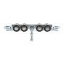 Chain Link 4-Wheel Truck Assembly Includes 2" [1 7/8" OD] Guide Wheels and 2" Standard Bearings (Galvanized Steel)