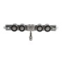 Chain Link 8-Wheel Titan Truck Assembly Includes 2" [1 7/8" OD] Guide Wheels and 2" Standard Bearings (Galvanized Steel)