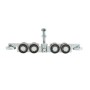 Chain Link 8-Wheel Titan Truck Assembly Includes 2" [1 7/8" OD] Guide Wheels and 2" Standard Bearings (Galvanized Steel)