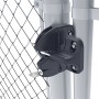 Chain Link Fence Latch D&D LokkLatch Series 3 Adjustable Lockable Gate Latch for Round Chain Link Fence Latch Gate Posts With External Access Kit (Black)