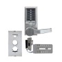 Chain Link DAC Combination Lock & Lever Handle Kit with Key Override & Passage, Aluminum Box, & Silver Receiver (Left-Handed)