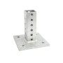 1 3/4" x 1 3/4" Square Sign Post Floor Anchor Flange Sign Post Mounting Base (Galvanized Steel)