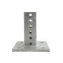 2" x 2" Square Sign Post Floor Anchor Flange Sign Post Mounting Base (Galvanized Steel)