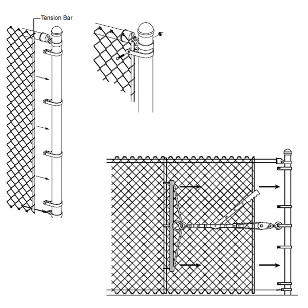 Chain Link Fence Mesh Installation Diagram