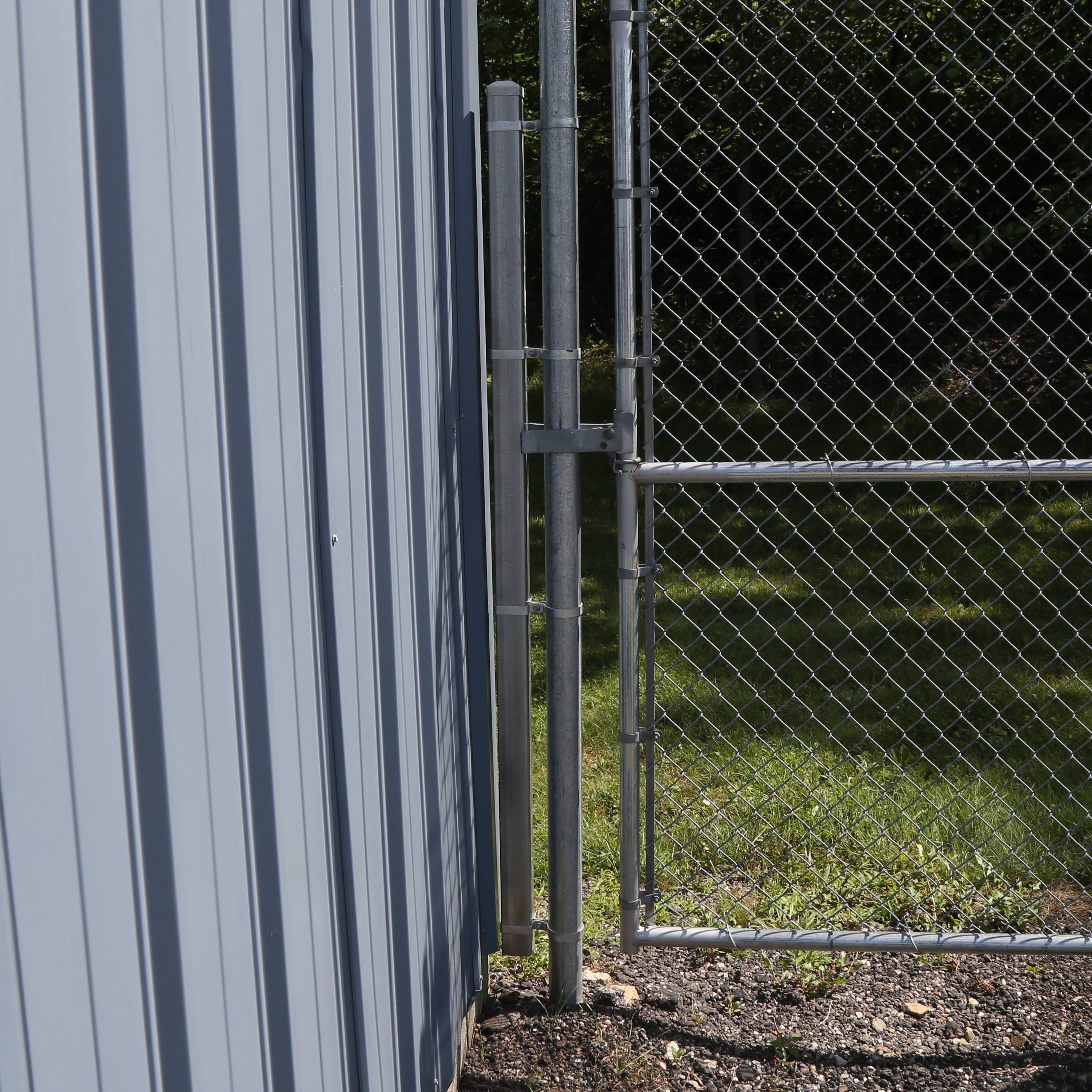 Chain Link Fence Post in Cement