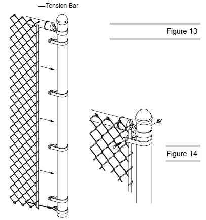 Figure 13 Adding Tension Bar To Bands On Post For Mesh Attachment Diagram