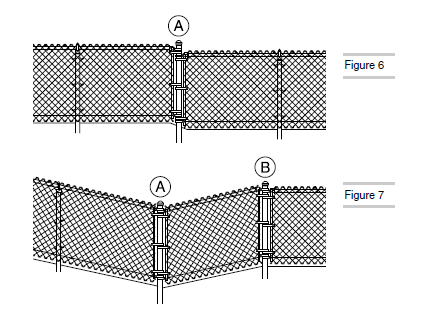 Chain Link Fence Post And Fabric Installed Diagram