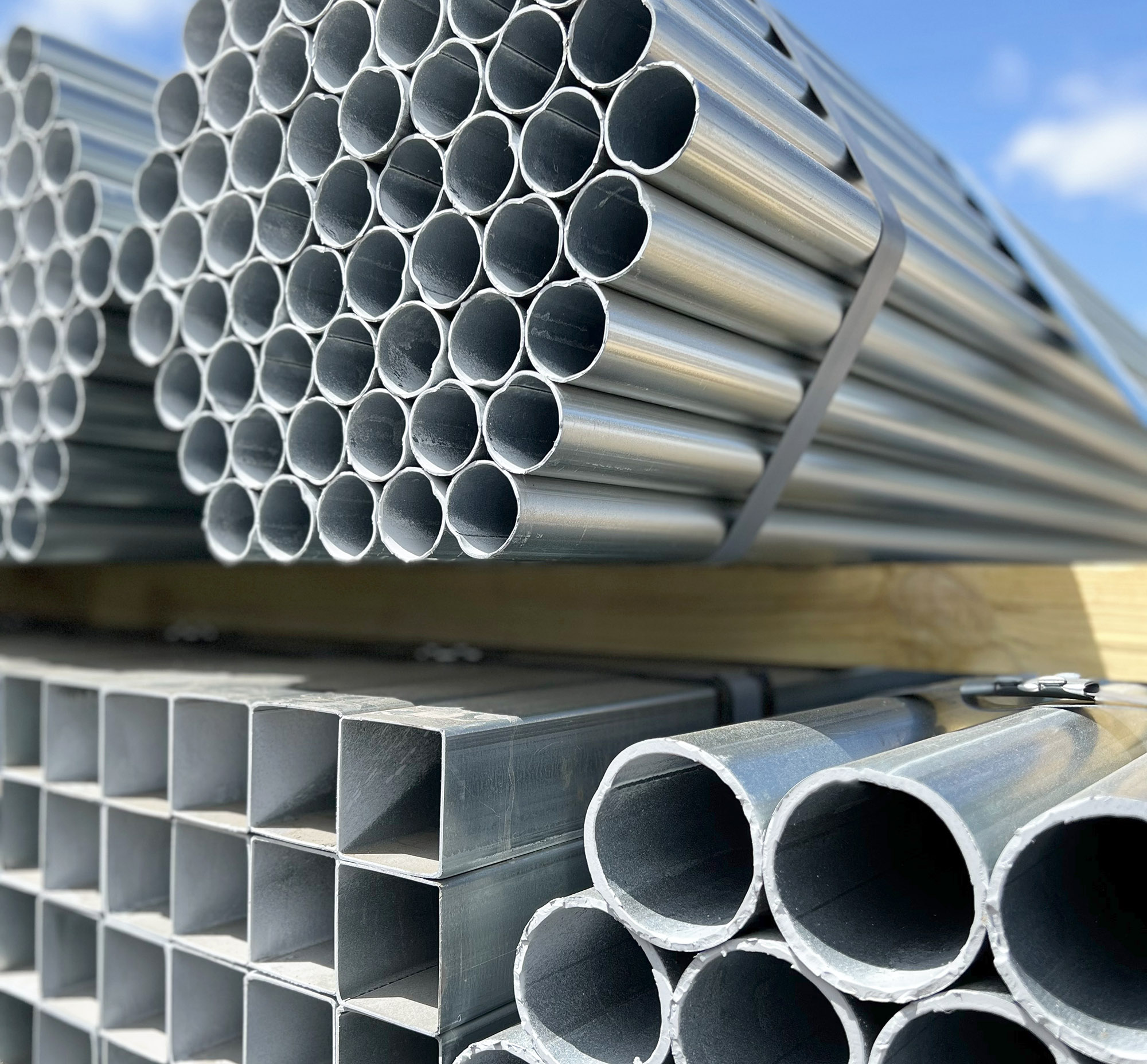 Steel Tubing In Bundles On Rack