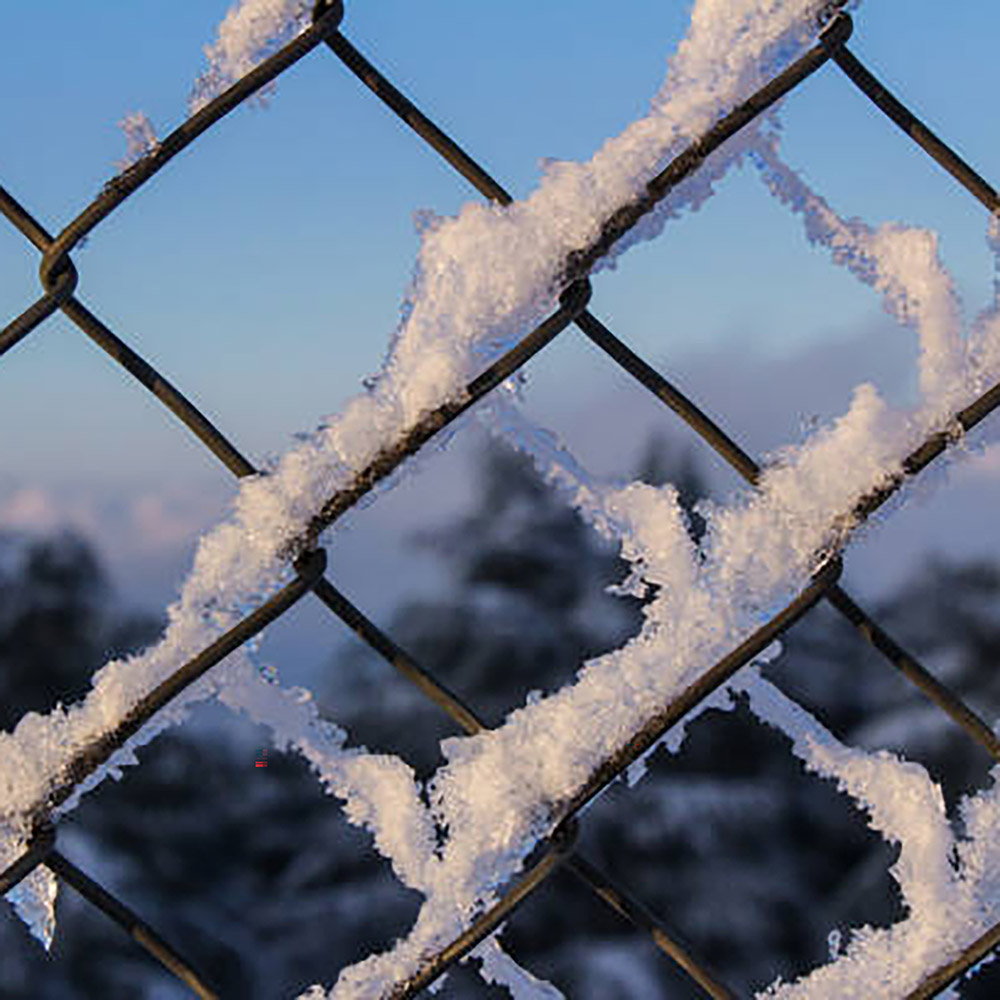 Chain Link Fence in Winter