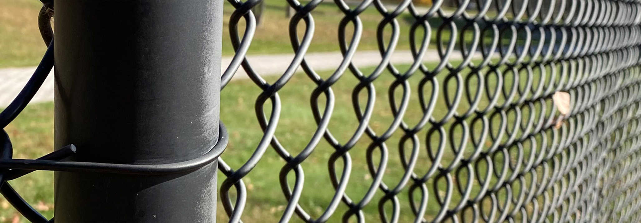 black chain link fence installed