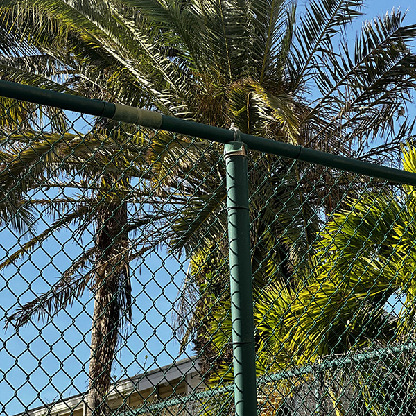 Green Powder-Coated Chain Link Fence Installed in Guam