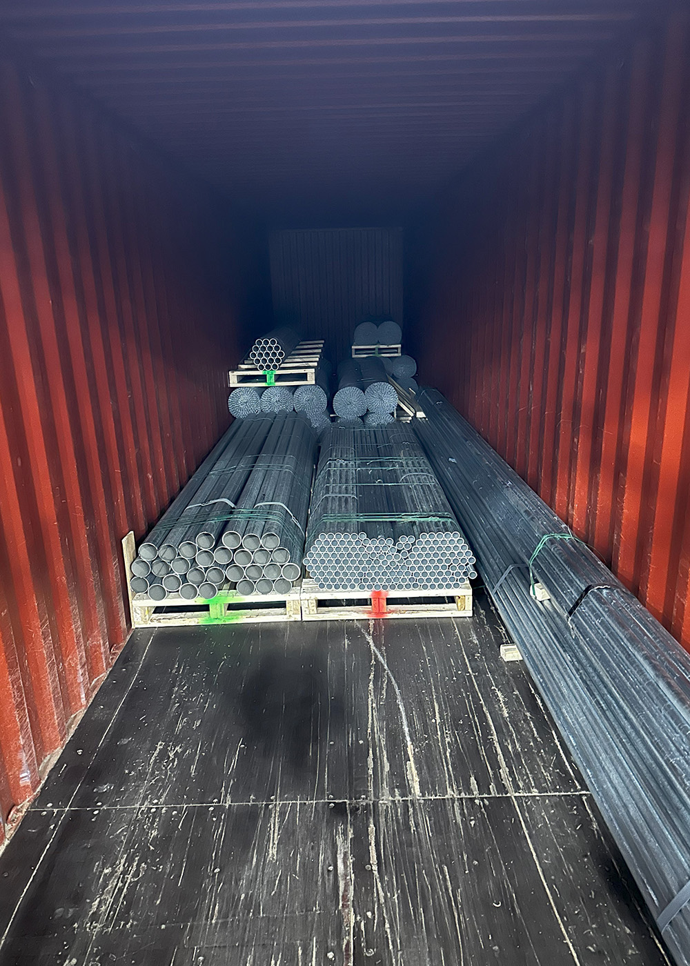 Chain Link Fence Order Loaded into a Cargo Container