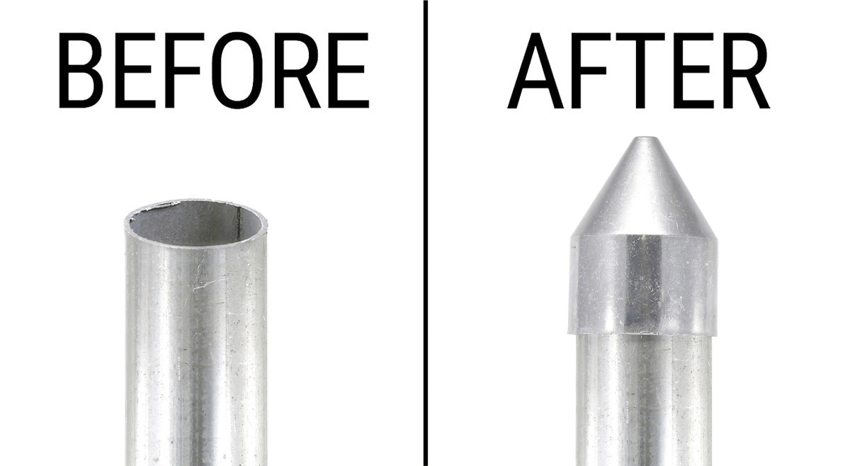 2 1/2" Zero Way Aluminum Bullet Cap Before & After Installation